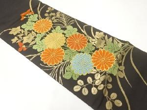 秋草模様織出し袋帯